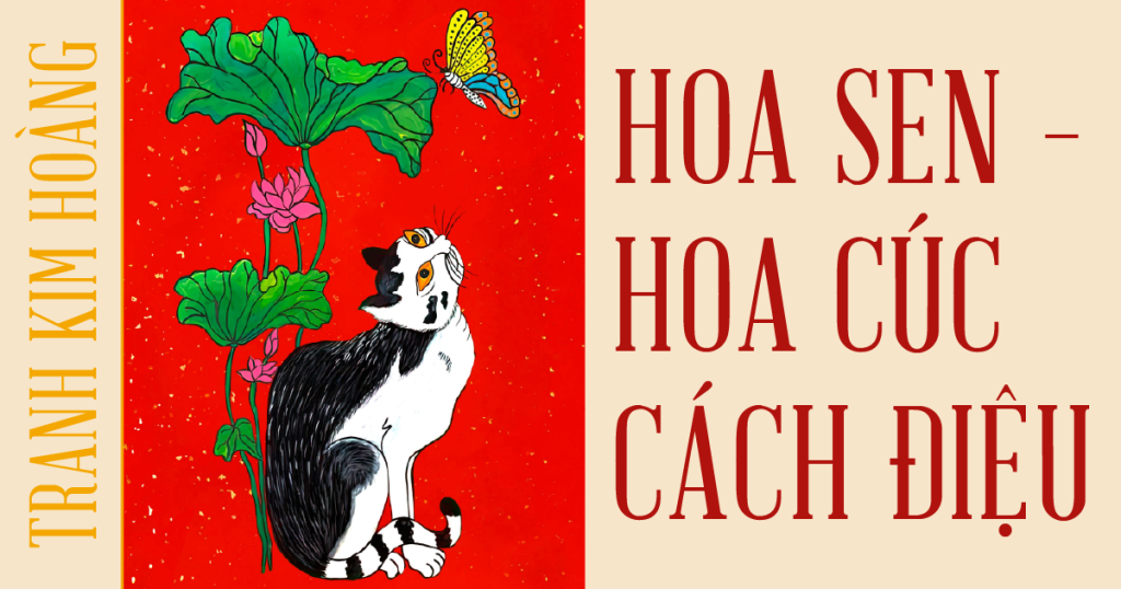 Hoạ tiết sen cúc trong tranh Kim Hoàng