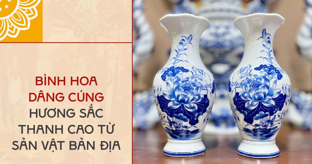 Bình hoa trên ban thờ